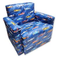 Poltrona Infantil Sofazinho Reforçada Decoração Modelos Carrinhos Azul