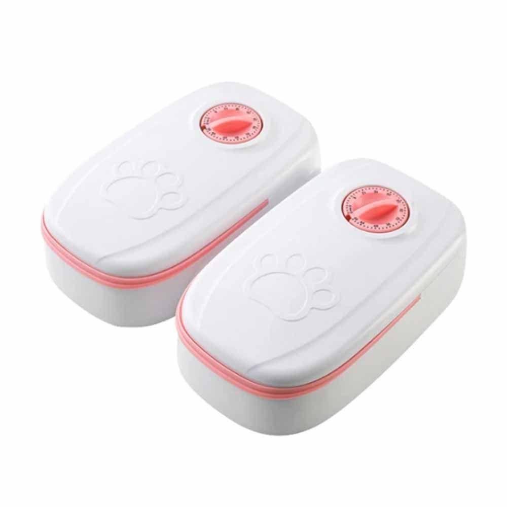 Alimentador Comedouro Bebedouro Temporizador Duplo Agua Raçao 2 Em 1 Cachorro Gato Bichos - 4