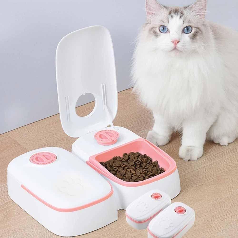 Alimentador Comedouro Bebedouro Temporizador Duplo Agua Raçao 2 Em 1 Cachorro Gato Bichos - 6