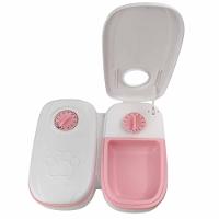 Alimentador Comedouro Bebedouro Temporizador Duplo Agua Raçao 2 Em 1 Cachorro Gato Bichos - 3