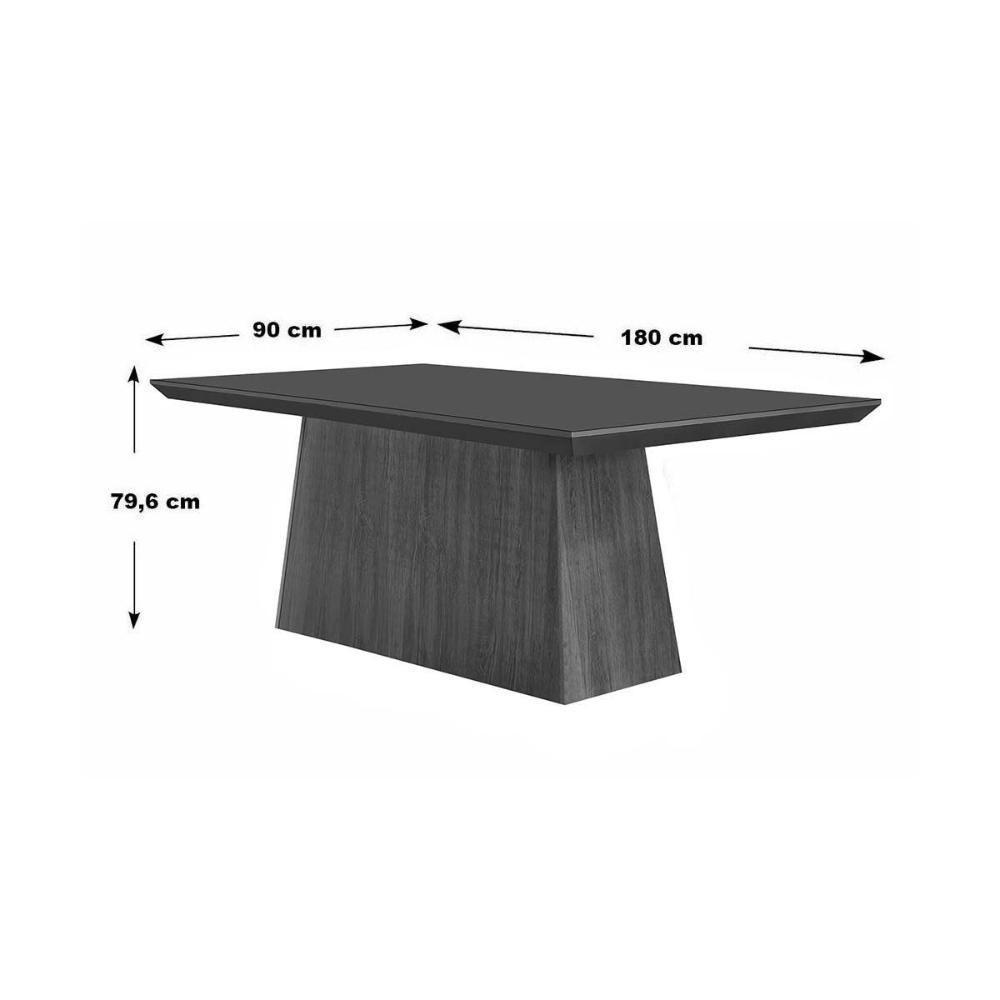 Sala De Jantar Completa Luna Tampo Madeirado C- Vidro Canto Curvo 180x90 E 6 Cadeiras Amsterdã Imbuia-veludo Creme-pérola - Rufato - 6