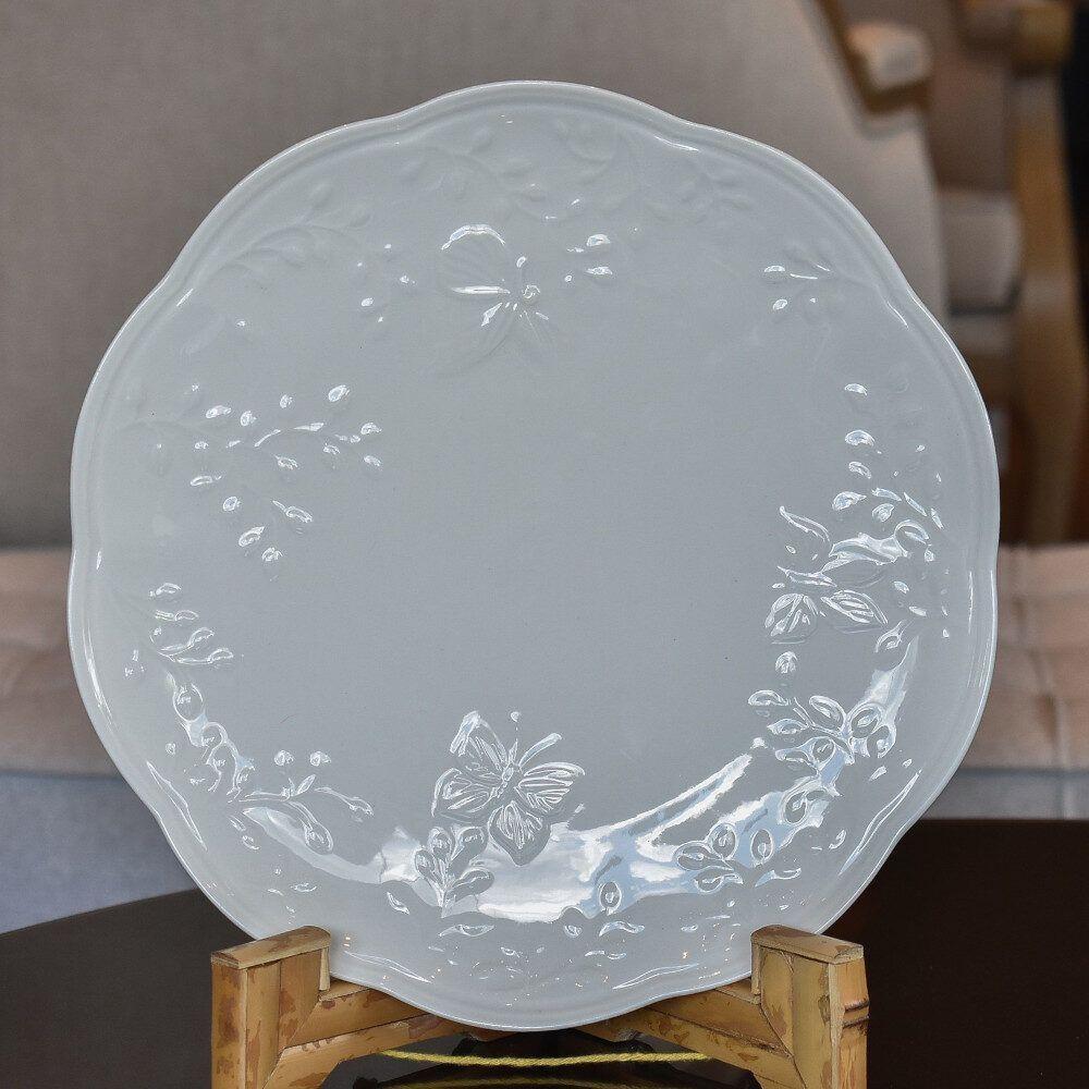 Jogo 4 Pratos Raso Porcelana New Bone Butterfly 26,5cm Lyor Branco - 8