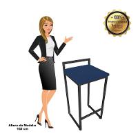 Banqueta Pietra Suede Azul Marinho - 4