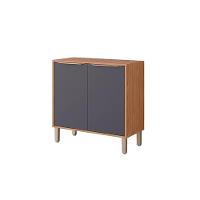 Gabinete De Cozinha Modulado Balcão Para Cooktop Divina Com 2 Portas 80cm Freijo-titanium - Mgm - 1