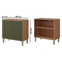 Gabinete De Cozinha Modulado Balcão Para Cooktop Divina Com 2 Portas 80cm Freijo-titanium - Mgm - 3