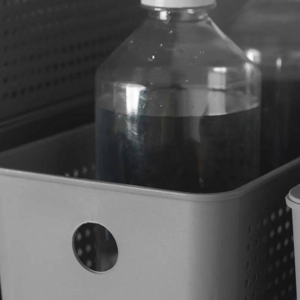 Cesto Organizador Multiuso Lavanderia Flow 34x15x13 Chumbo - 3