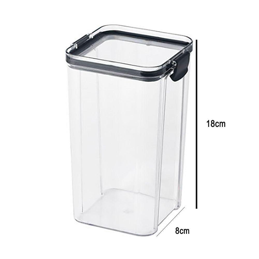 Pote Hermetico Conserva Tampa Com Trava Kit 2 Unidades Acrilico Transparente Alimento Mantimento - 3