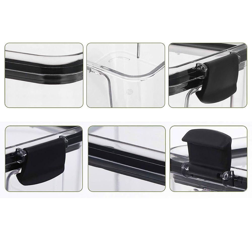 Pote Hermetico Conserva Tampa Com Trava Kit 2 Unidades Acrilico Transparente Alimento Mantimento - 7