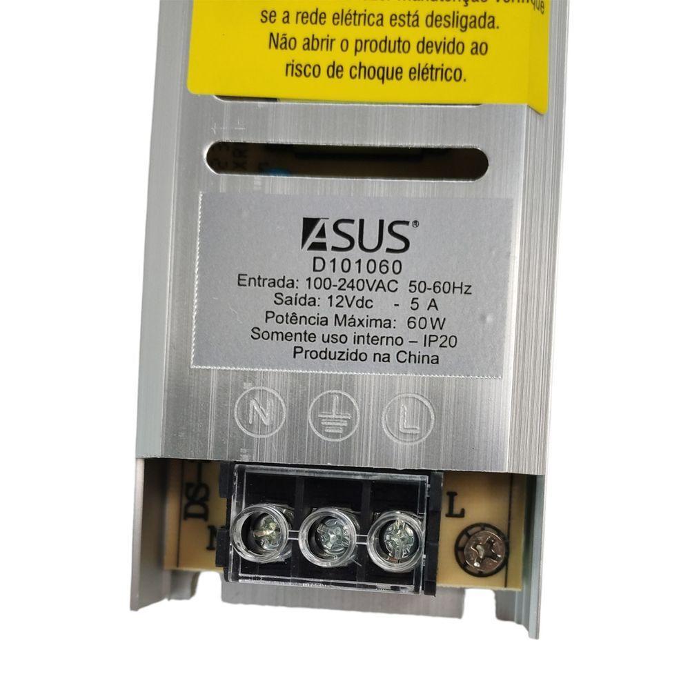 Fonte Driver Slim Chaveada 5a 12v Fita De Led Perfil Cftv Camera Iluminaçao Segurança Lustre - 4