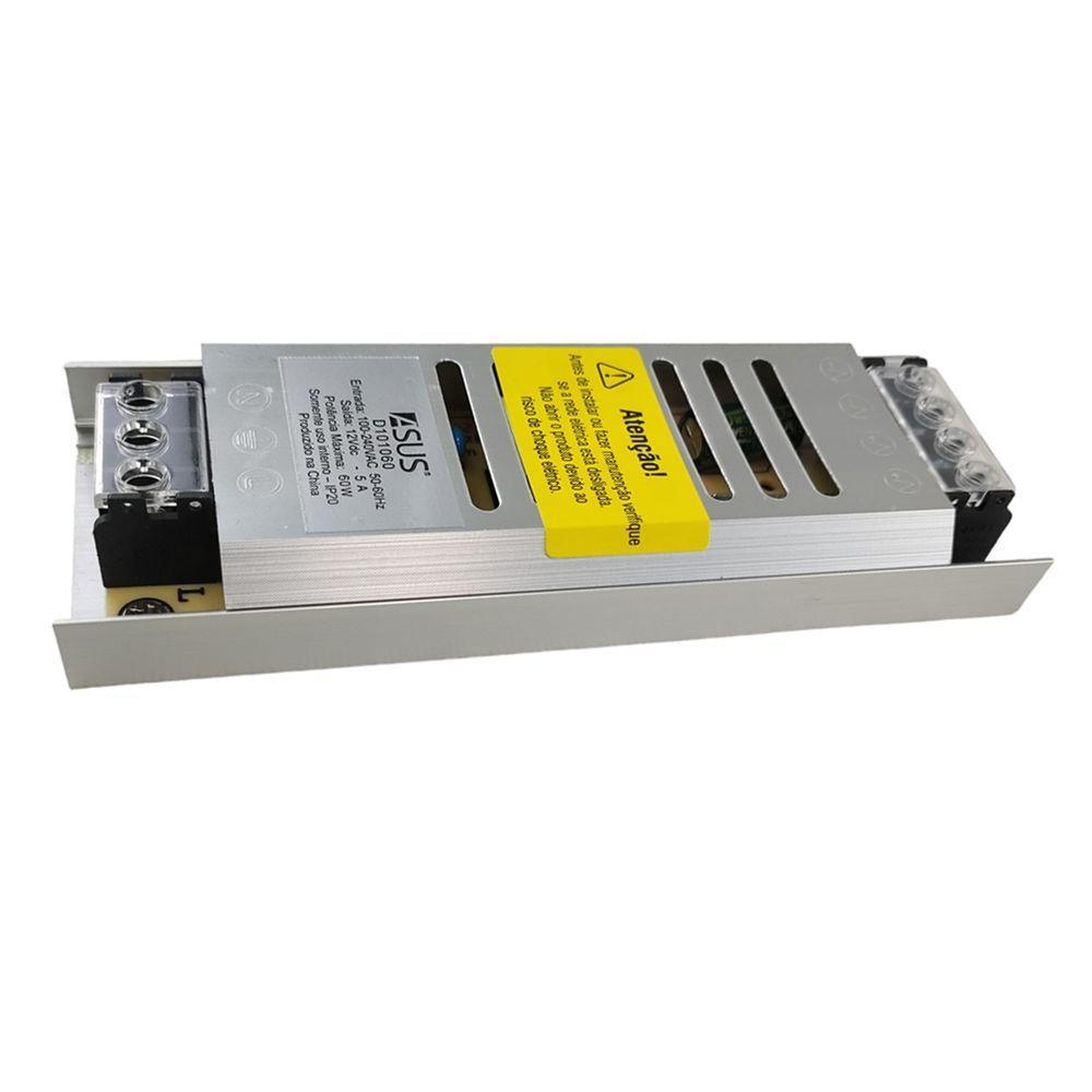 Fonte Driver Slim Chaveada 5a 12v Fita De Led Perfil Cftv Camera Iluminaçao Segurança Lustre - 7