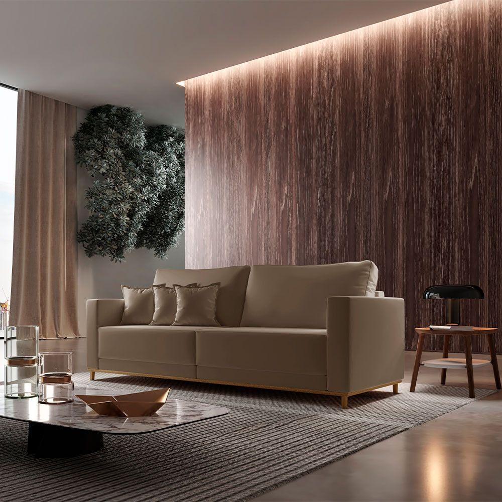 Sofá Djon 02 Módulos De 100cm B20cm Meu Sofá Online B016 Veludo Marrom - 1