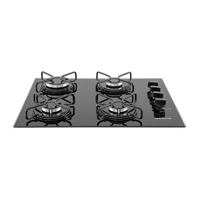 Cooktop a Gás Suggar FG4004AVP 4 Bocas Vidro Temperado com Acendimento Automático Preto Bivolt