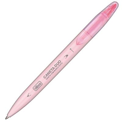 Caneta Esferográfica C- Marca-texto Tilibra - 1.0mm Rosa