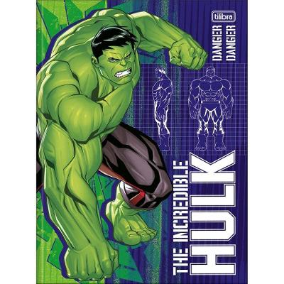 Caderno Universitário Hulk Tilibra Capa Dura Brochura - 80 Folhas The Incredible Hulk