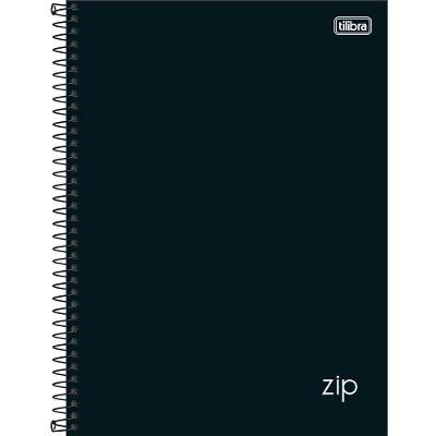 Caderno Universitário Zip Preto Tilibra Capa Dura Espiral - 10 Matéria 160 Folhas