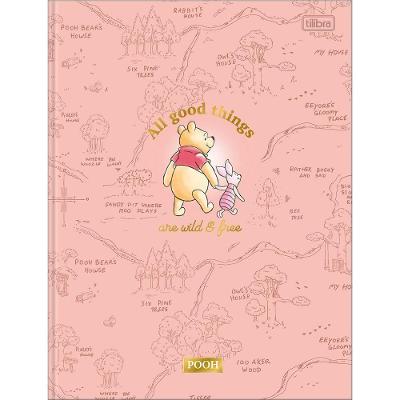 Caderno Universitário Pooh Tilibra Capa Dura Brochura - 80 Folhas Rosa
