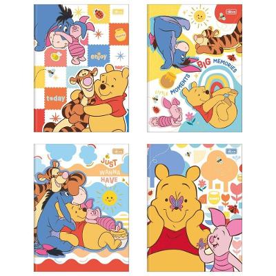 Kit C- 4 Caderno Universitário Pooh Tilibra Capa Dura Brochura - 80 Folhas