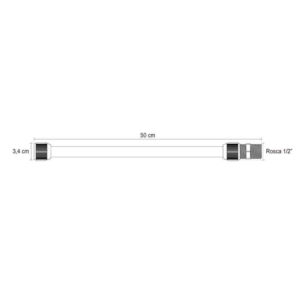 Engate Flexível Tigre 1-2 X 50 Cm Pvc Agua Fria Branco Com Niple - 4