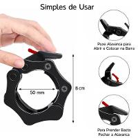 Par Presilha Barra Olimpica Peso Cross Musculaçao Lock Jaw - 2