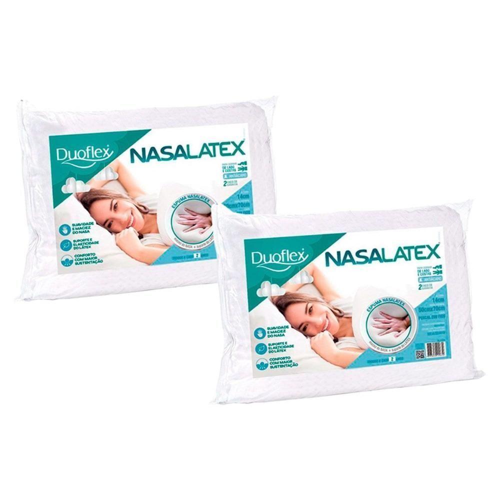 Travesseiro Látex Nasa Nl1101 C/ Capa Percal 200 Fios Kit C/ 2 Un 50x70 - Duoflex - 1