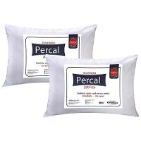 Travesseiro Fibras Siliconadas Plus Percal 200 Fios Kit C/ 2 Un 70x50x15 - Ortobom - 1