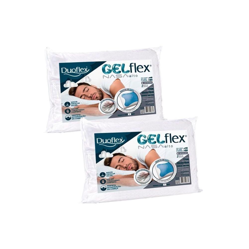 Travesseiro Viscoelástico Gelflex Nasa Gn1100 C/ Capa Percal 200 Fios Kit C/ 2 Un (50x70) - Duoflex - 1