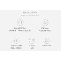 Travesseiro Látex Nasa Nl1101 C/ Capa Percal 200 Fios Kit C/ 2 Un 50x70 - Duoflex - 5
