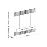 Rack Bancada C/ Painel P/ Tv Até 85 Polegadas Hit 2290 100% Mdf Extensível Led De 240 A 290cm Cedro/quartzo - Dj Móveis - 3