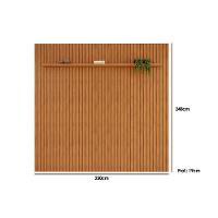 Rack Bancada C/ Painel P/ Tv Até 85 Pol Pratic Ripado 1 Prateleira 250x240cm Freijo - Dj Móveis