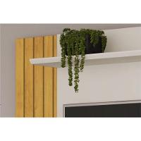 Rack Bancada C/ Painel P/ Tv Até 50 Pol Trend Ripado Extensível 108x136cm Freijó/off White - Dj Móveis - 5