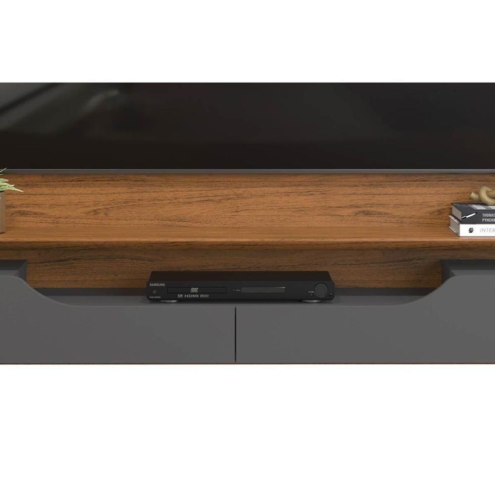 Rack Bancada C/ Painel P/ Tv Até 60 Pol Levi Prateleiras 160x146cm Cedro/bali - Dj Móveis - 5