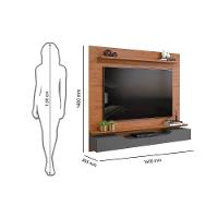 Rack Bancada C/ Painel P/ Tv Até 60 Pol Levi Prateleiras 160x146cm Cedro/bali - Dj Móveis - 2