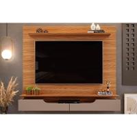 Rack Bancada C/ Painel P/ Tv Até 60 Pol Levi Prateleiras 160x146cm Cedro/bali - Dj Móveis - 6