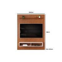 Rack Bancada C/ Painel P/ Tv Até 55 Pol Aston Ripado 1 Prateleira E 2 Nichos 134x168cm Freijó/off White - Dj Móveis