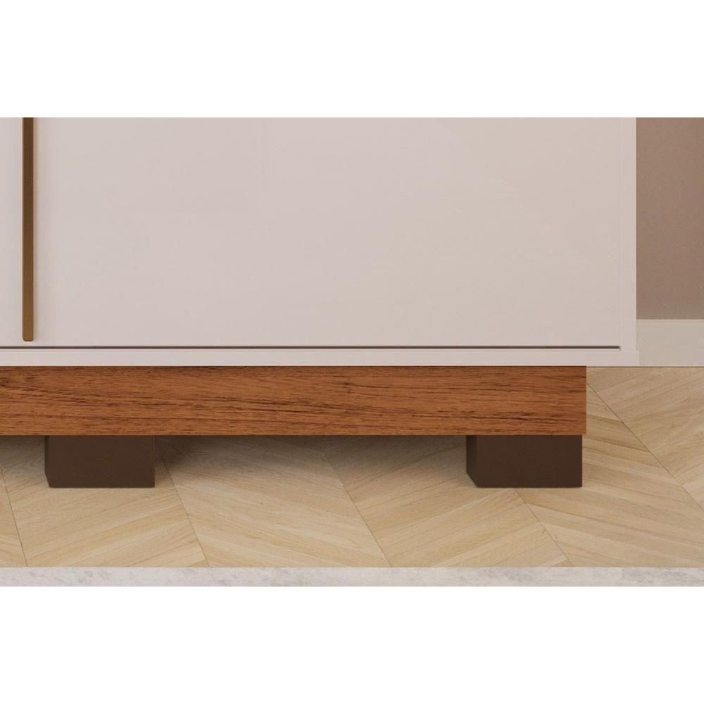 Rack Bancada C/ Painel P/ Tv Até 70 Polegadas Martino Prateleira Nichos E Pés 200x190cm Cedro/bali - Dj Móveis - 8