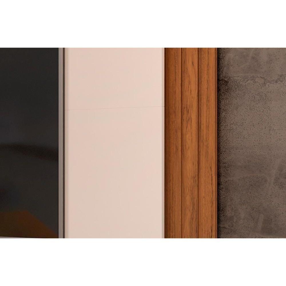 Rack Bancada C/ Painel P/ Tv Até 70 Polegadas Treviso Ripado 100% Mdf Led 210x180cm Bali/cedro - Dj Móveis - 5