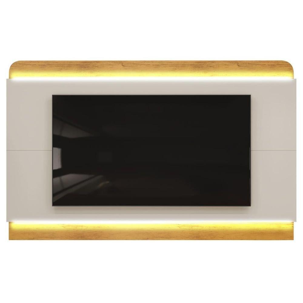 Rack Bancada C/ Painel P/ Tv Até 75 Polegadas Nadine Led 219x136cm Bali/cedro - Dj Móveis - 1