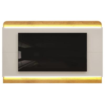 Rack Bancada C/ Painel P/ Tv Até 75 Polegadas Nadine Led 219x136cm Bali/cedro - Dj Móveis