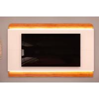 Rack Bancada C/ Painel P/ Tv Até 75 Polegadas Nadine Led 219x136cm Off White/freijó - Dj Móveis - 1