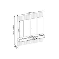 Rack Bancada C/ Painel P/ Tv Até 75 Polegadas Hit 1900 Extensível 100% Mdf Led De 240 A 290cm Cedro/quartzo - Dj Móveis - 3