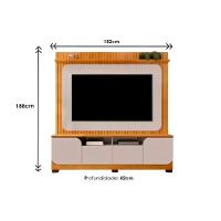 Rack Bancada C/ Painel P/ Tv Até 65 Polegadas Vogue Prateleira Nichos E Pés 182x183cm Cedro/bali - Dj Móveis - 5