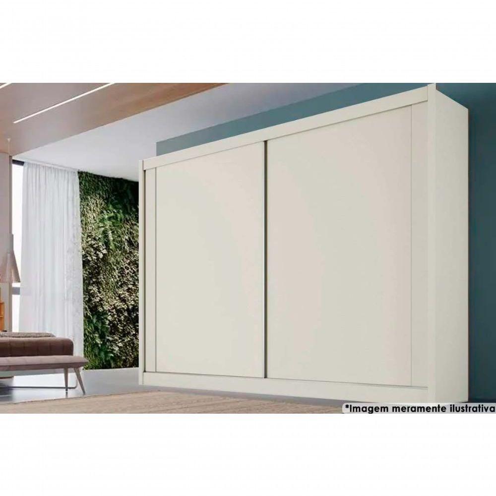 Guarda Roupa Casal 2 Portas De Correr E 4 Gavetas Creta Amêndoa-off White - Europa - 1