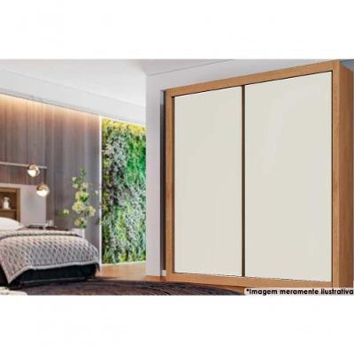 Guarda Roupa Casal Zurique 2 Portas de Correr 4 Gavetas Amêndoa-Peroba-Off White
