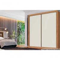 Guarda Roupa Casal 2 Portas De Correr E 4 Gavetas Zurique Amêndoa-off White - Europa - 1