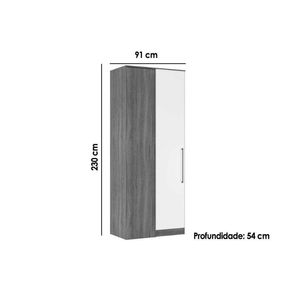 Módulos De Quarto Irlanda Guarda Roupa Canto Reto 71150k Irlanda C- 1 Porta Amendola-branco - Demóbile - 2