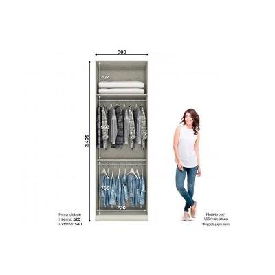 Guarda Roupa Modulado MC09 Seletto 2 Portas de Abrir Areia Henn