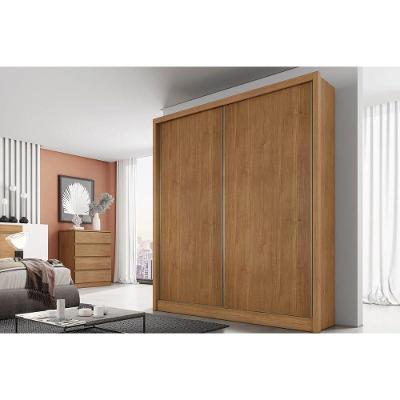 Guarda Roupa Solteiro Virtus-Toledo Plus 2 Portas de Correr 3 Gavetas Cumaru