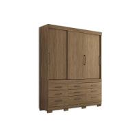 Guarda Roupa 3 Portas De Correr E 9 Gavetas C- Pés Click 3.9 Jatobá - Santos Andirá - 1