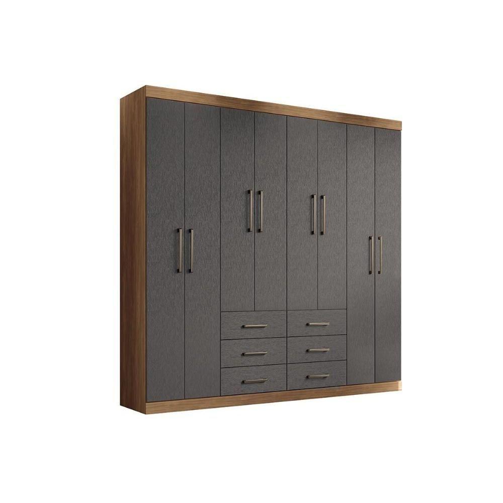 Guarda Roupa 8 Portas E 6 Gavetas Liverpool 8.6 Jatobá-grafite - Santos Andirá - 7