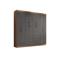 Guarda Roupa 8 Portas E 6 Gavetas Liverpool 8.6 Jatobá-grafite - Santos Andirá - 7